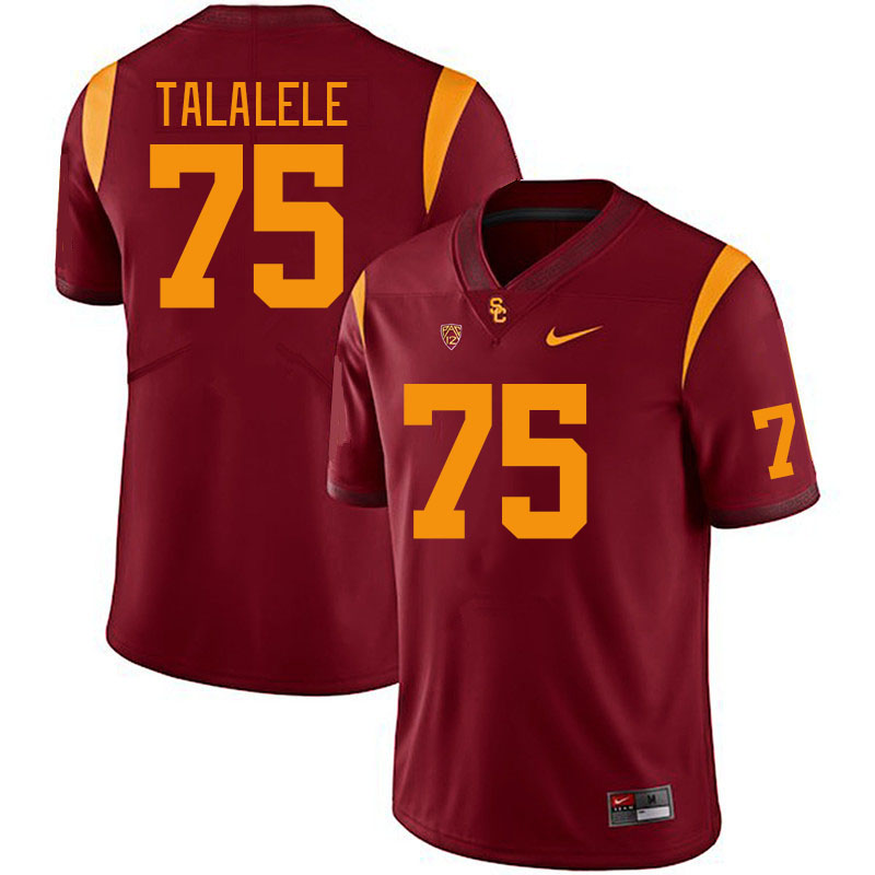 Men #75 Amos Talalele USC Trojans College Football Jerseys Stitched Sale-Cardinal